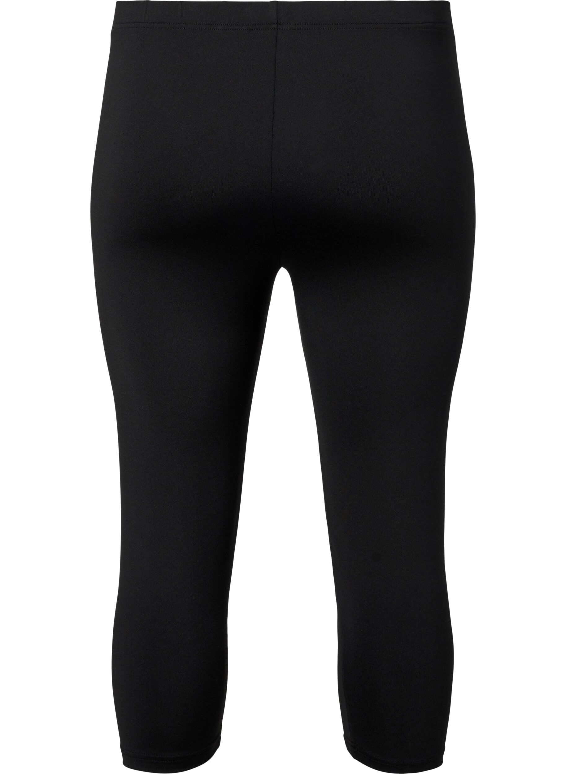 Zizzi 2-pak 3/4 leggings, Black / LEO AOP, Packshot image number 1