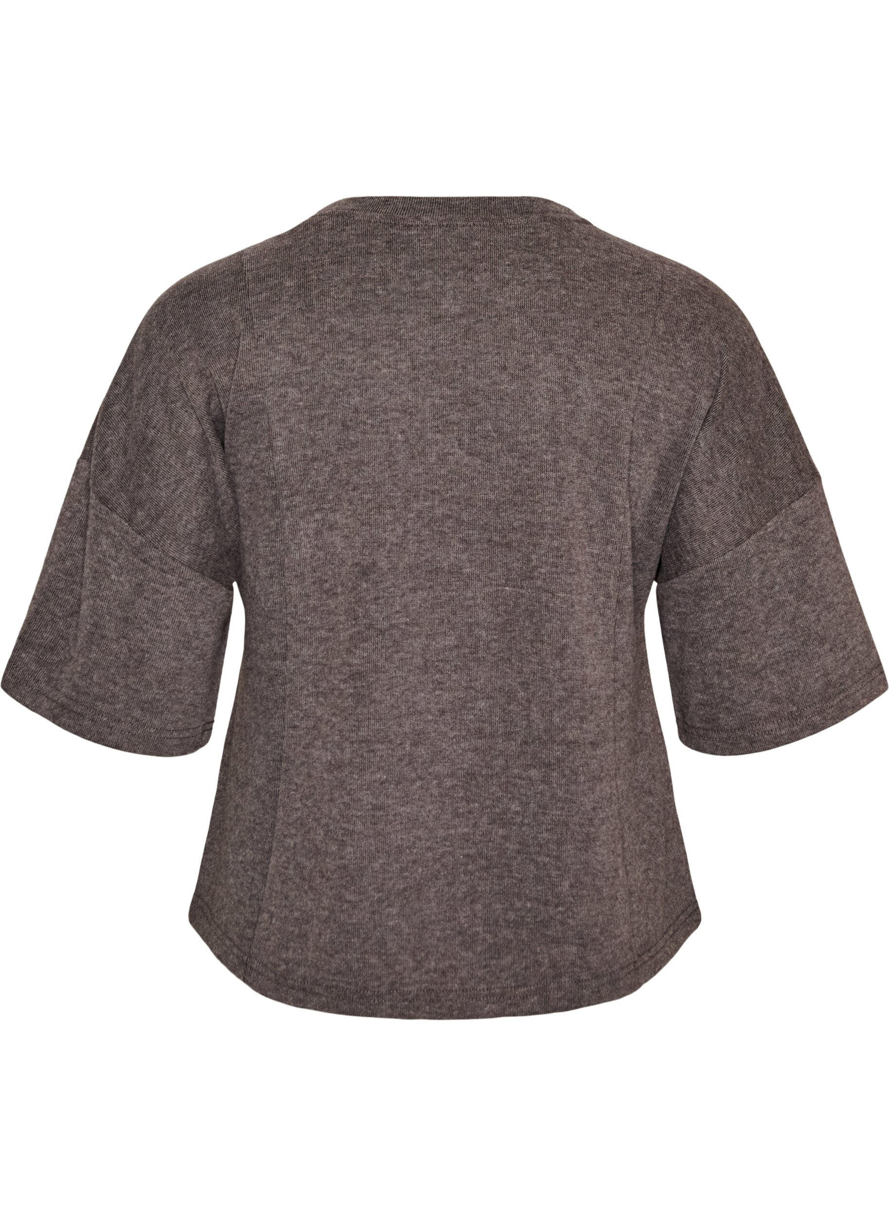ZizziJerseybluse med A-form og albuelange &aelig;rmer, Gr&aring;, Packshot image number 1