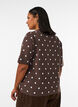 Kort&aelig;rmet strikbluse med prikker, Brun, Model image number 2