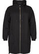Lang hoodie-cardigan med lynl&aring;s, Sort, Packshot image number 0