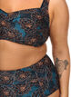 Bikini overdel med vattering og print, Bl&aring;, Model image number 2