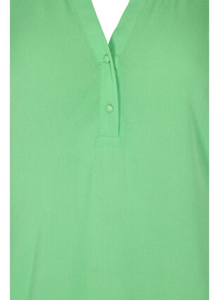 Viskose bluse med 3/4 ærmer og v-udskæring, Summer Green, Packshot image number 2