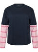 T-shirt med sporty lag-p&aring;-lag-look, Bl&aring;, Packshot image number 0