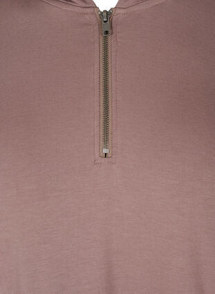 Sweatkjole med hætte og lomme, Deep Taupe, Packshot image number 2