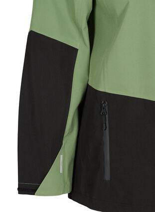 Vandtæt hiking jakke med hætte, Hedge Green Comb, Packshot image number 3