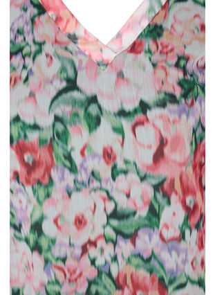 Blomstret bluse med lange ærmer og smock, Flower AOP, Packshot image number 2