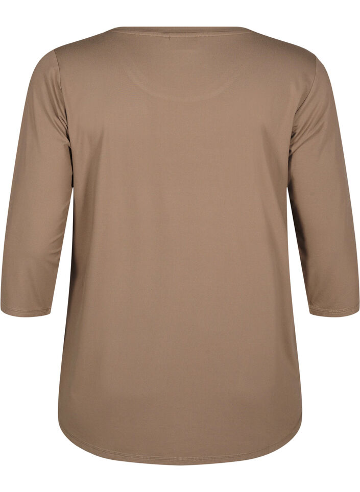 Træningsbluse med 3/4 ærmer, Beige, Packshot image number 1