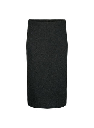 Tætsiddende glitter nederdel, Black Silver, Packshot image number 0