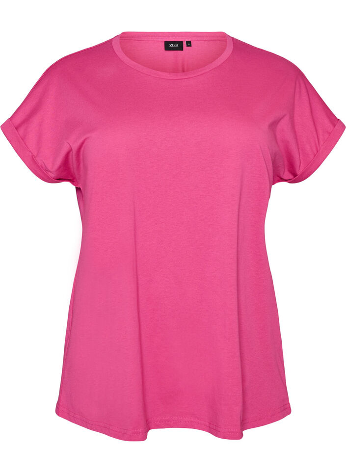 Kort&aelig;rmet T-shirt i bomuldsblanding, Lyser&oslash;d, Packshot image number 0