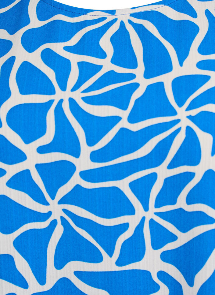 Kortærmet bluse med rund hals, Blå, Packshot image number 2