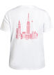 T-shirt med tekstmotiv og rund hals, Hvid, Packshot image number 1