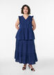 &AElig;rmel&oslash;s bluse i bomuldsmusselin med fl&aelig;ser, Bl&aring;, Model image number 1