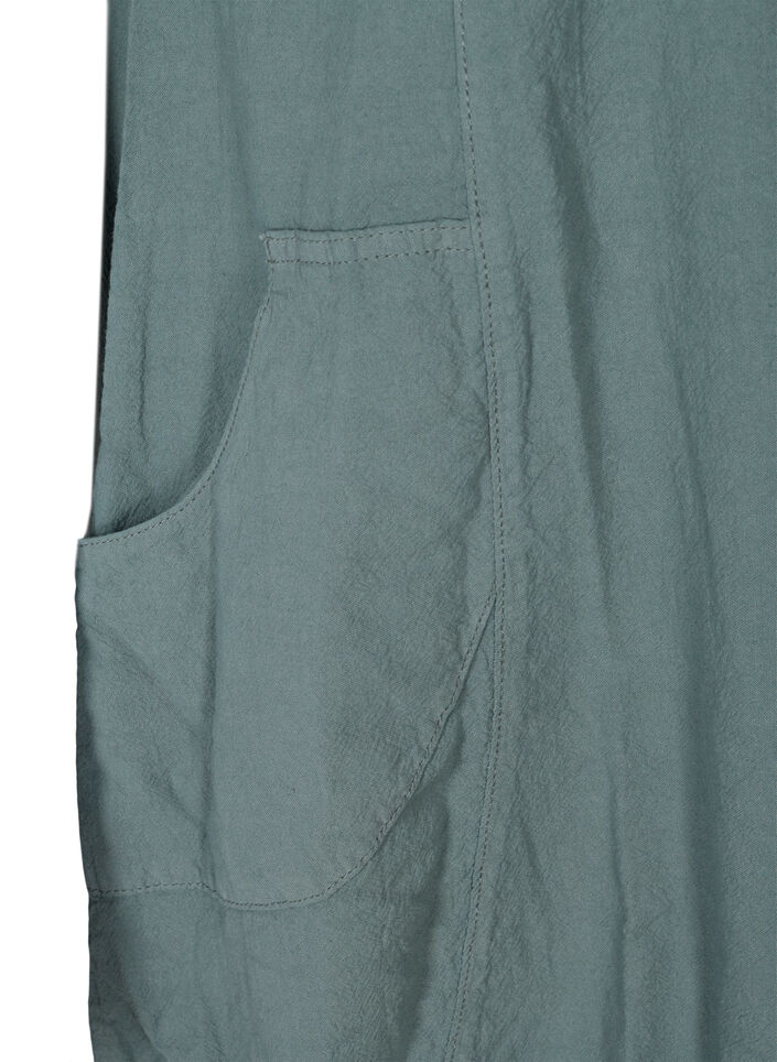 Kort&aelig;rmet kjole i bomuld, Gr&oslash;n, Packshot image number 3