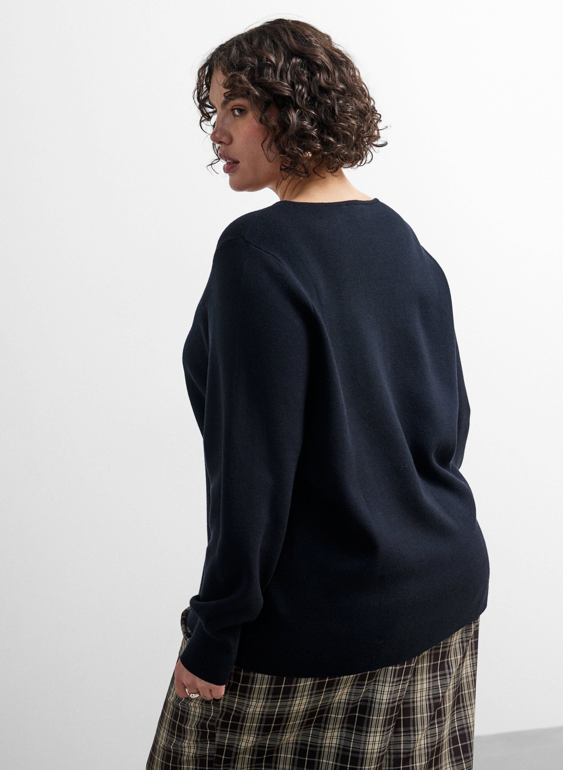 ZizziCardigan med 2-vejslynl&aring;s, Sort, Model image number 2
