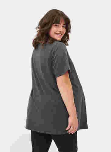 Kortærmet graviditets t-shirt i bomuld, Dark Grey Melange, Model image number 1