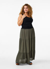 Lang nederdel med elastik i taljen, Thyme, Model