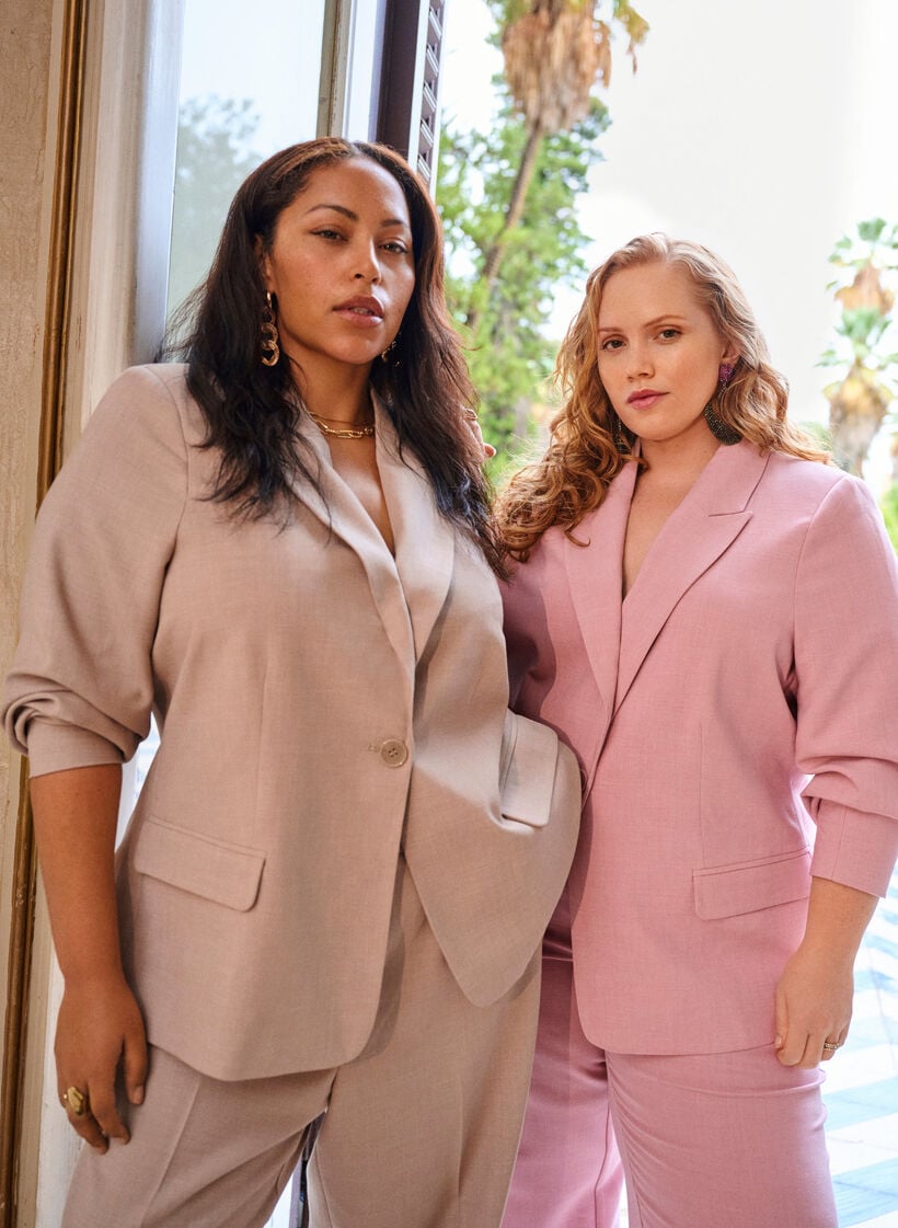 Klassisk blazer med enkel knaplukning og lommer, Lyser&oslash;d, Image image number 0