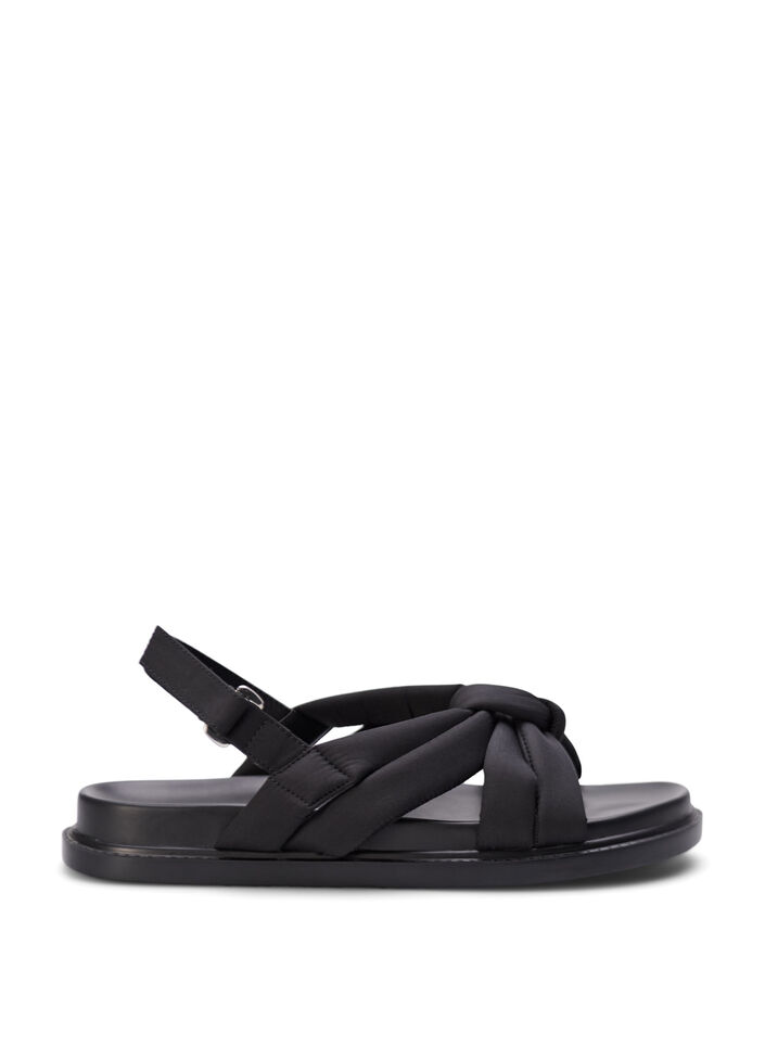Sandal med knudedetalje, Sort, Packshot image number 0