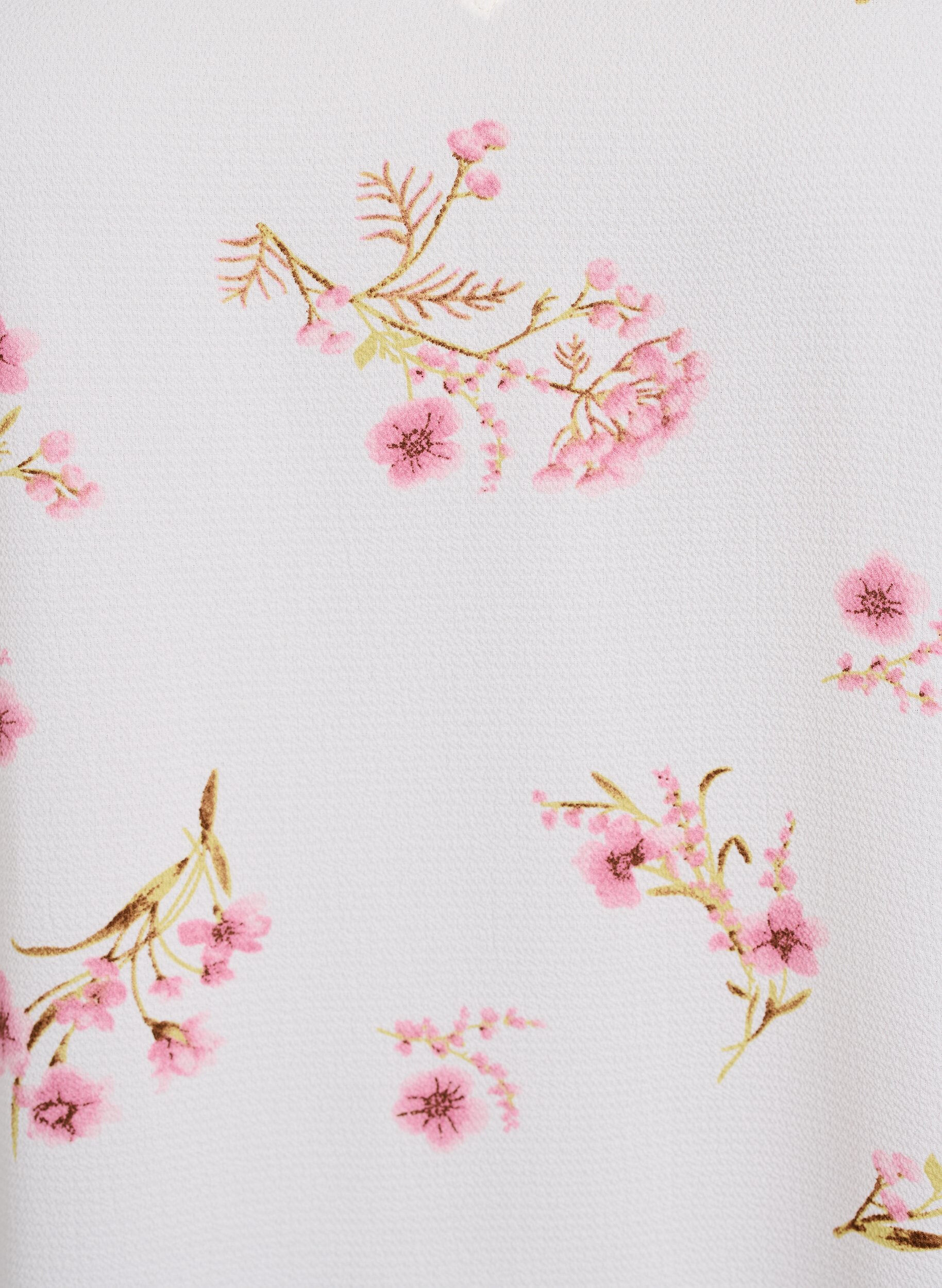 Zizzi Printet top med v-hals , Hvid, Packshot image number 2