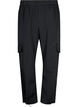 Cropped cargobukser med justerbar elastik, Black, Packshot image number 0