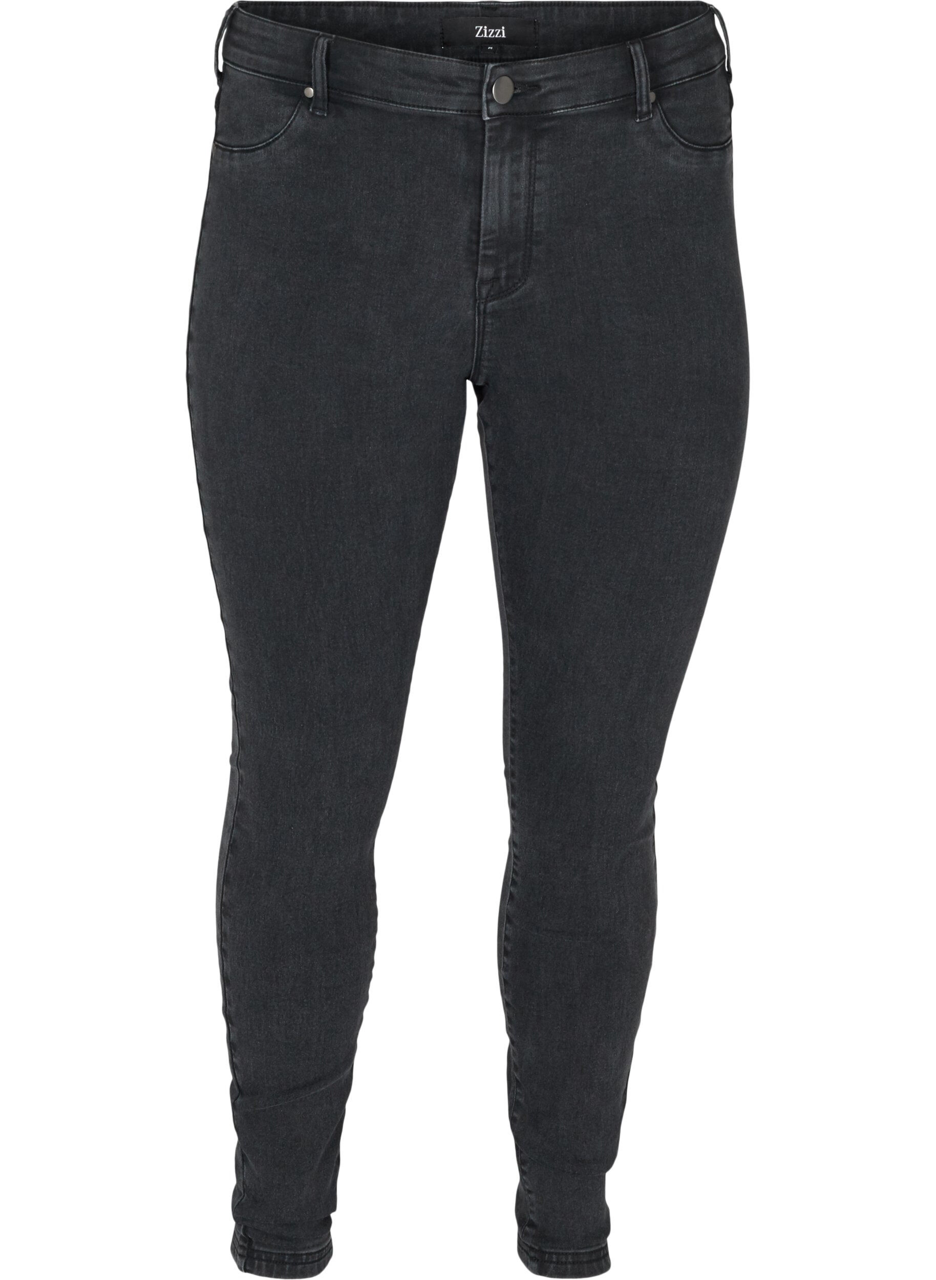 Zizzi Jeggings i bomuldsmix, Grey Denim, Packshot image number 0