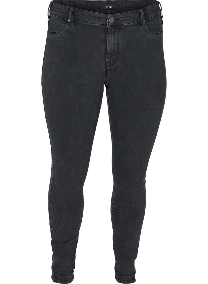 Jeggings i bomuldsmix, Grey Denim, Packshot image number 0