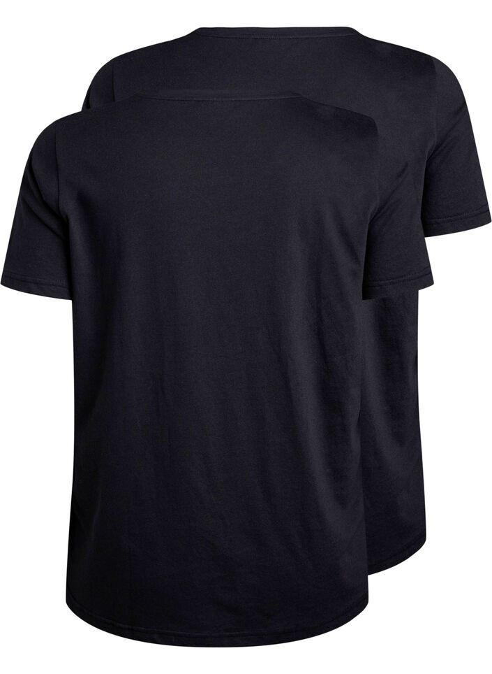 FLASH - 2-pak t-shirts med rund hals, Black/Black, Packshot image number 1