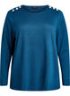 Bluse med pynteknapper , Blå, Packshot image number 0