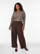 Stribet bluse med lange &aelig;rmer, Brun, Model image number 1