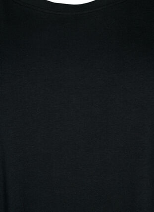Bomuldskjole med korte ærmer, Black, Packshot image number 2