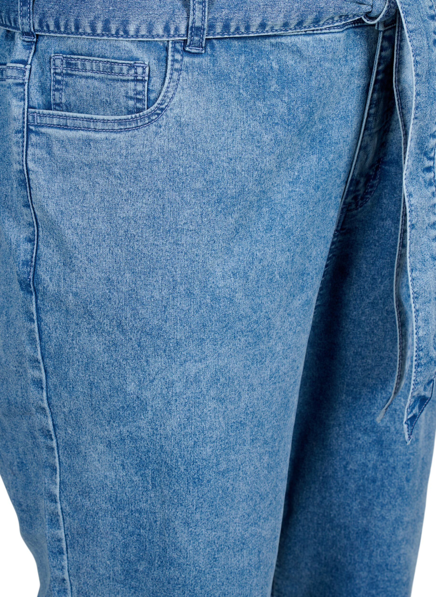 Zizzi Lang&aelig;rmet denim jumpsuit, Light Blue Denim, Packshot image number 3