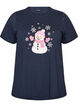 Jule t-shirt i &oslash;kologisk bomuld, Bl&aring;, Packshot image number 0