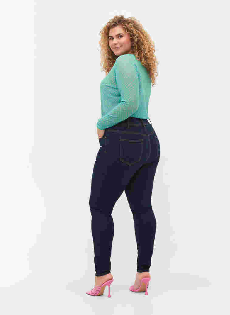 Super slim Bea jeans med ekstra høj talje, Unwashed, Model image number 1