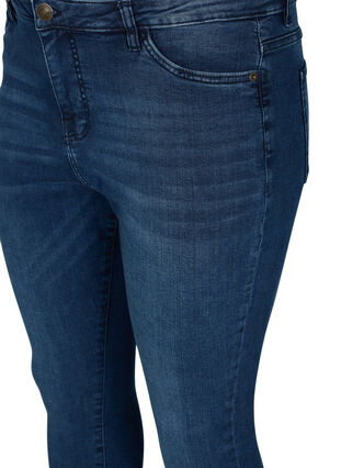 Cropped Amy jeans med slids, Blue denim, Packshot image number 2