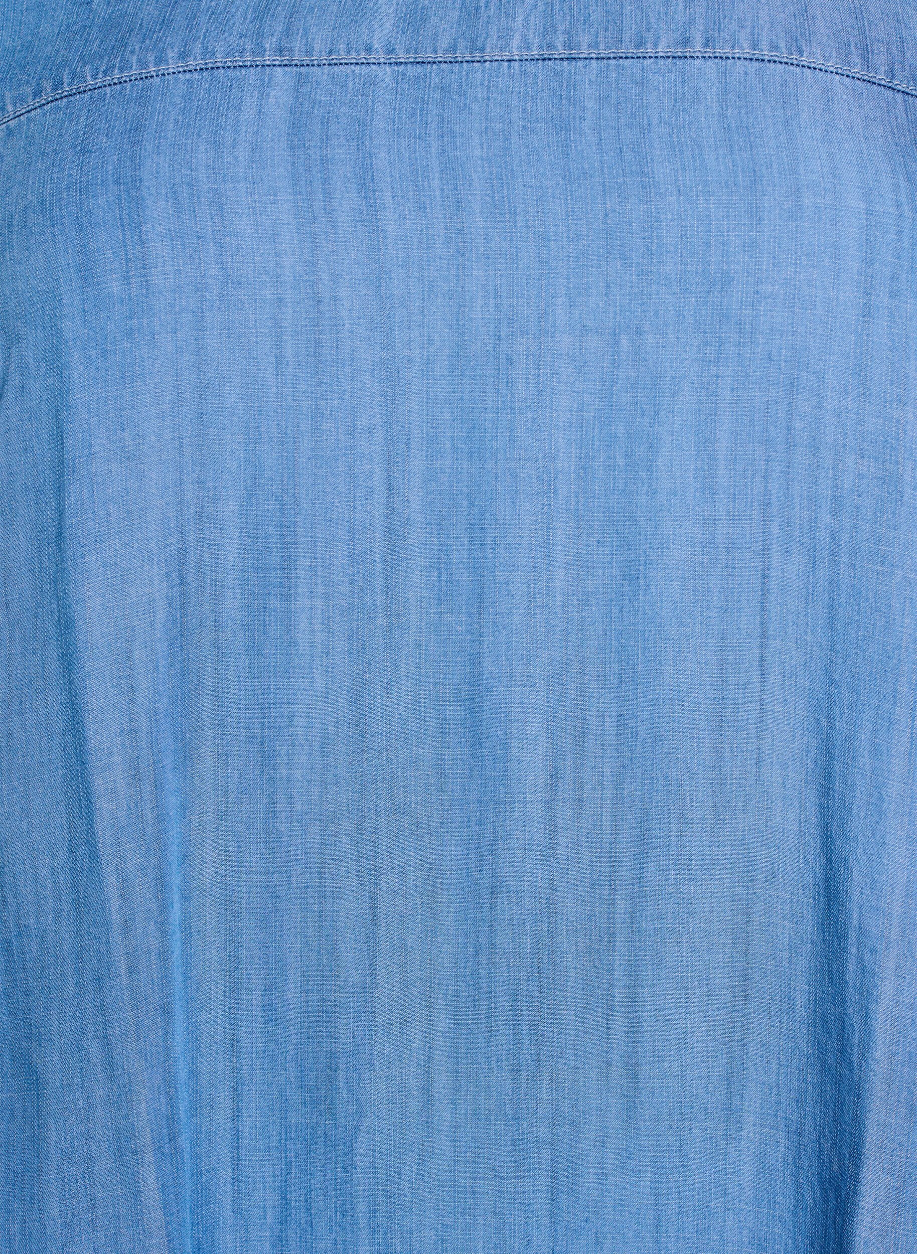 Zizzi Kort kjole i lyocell-denim med balloon fit, Bl&aring;, Packshot image number 2