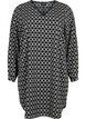 V-hals kjole med print, Black Graphic AOP, Packshot image number 0
