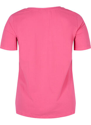 Basis t-shirt med v-hals, Fandango Pink, Packshot image number 1
