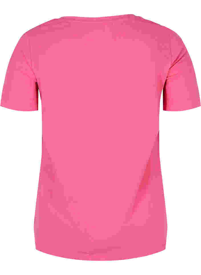 Basis t-shirt med v-hals, Fandango Pink, Packshot image number 1