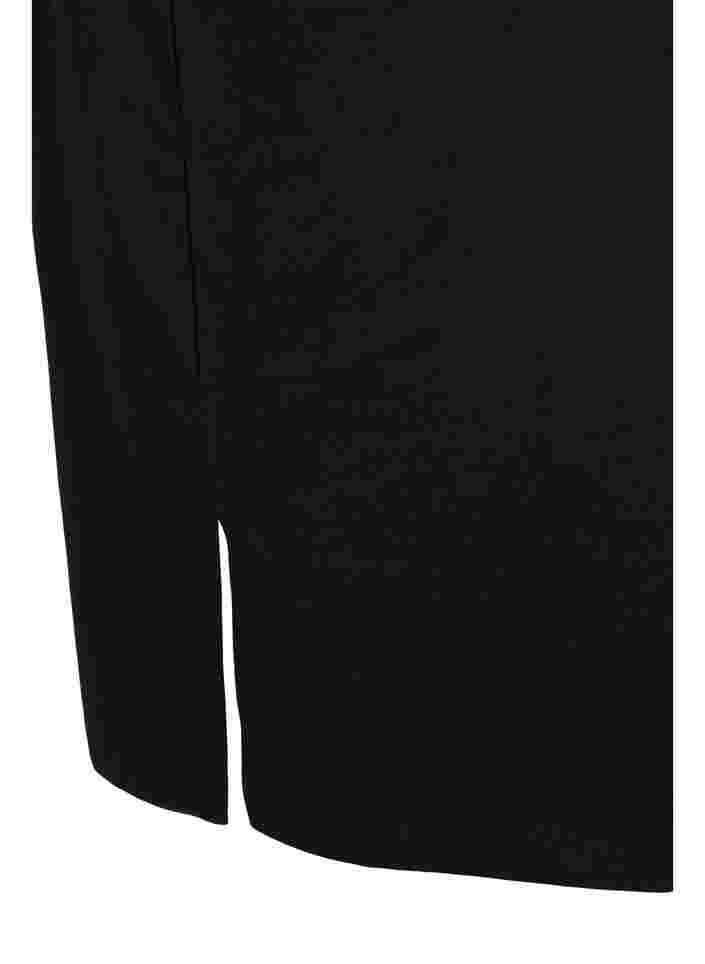 Kortærmet bomuldskjole med slids, Black, Packshot image number 3