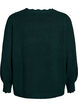 Strikbluse med b&oslash;lgekanter, Gr&oslash;n, Packshot image number 1