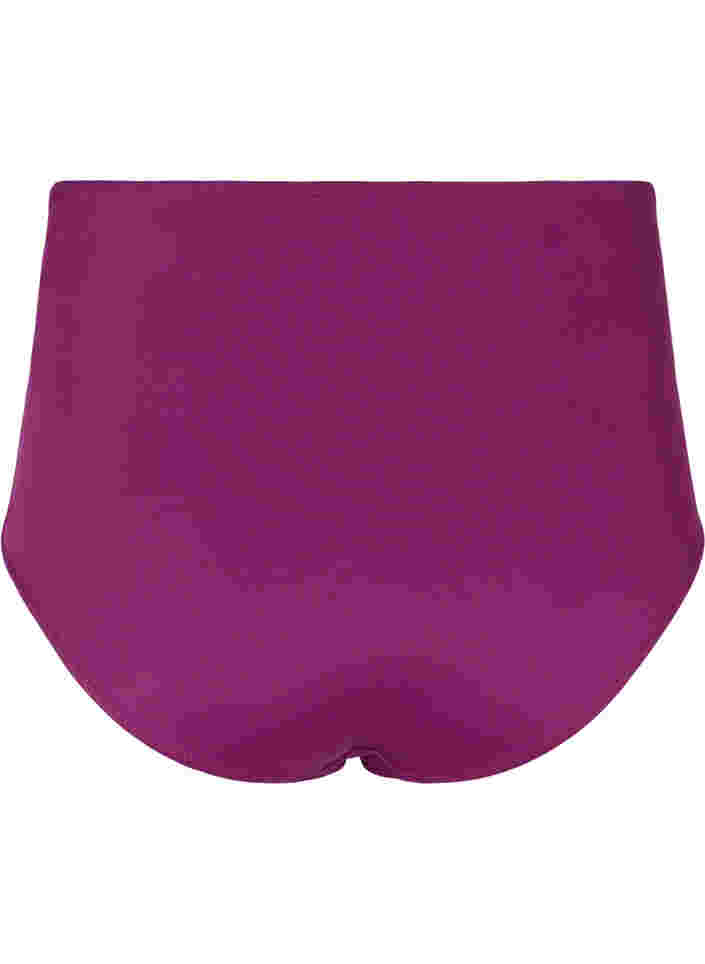 Højtaljet bikini trusse med draperinger, Dark Purple, Packshot image number 1