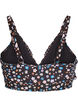 Blomstret bikini bh med fl&aelig;sedetaljer, Brun, Packshot image number 1
