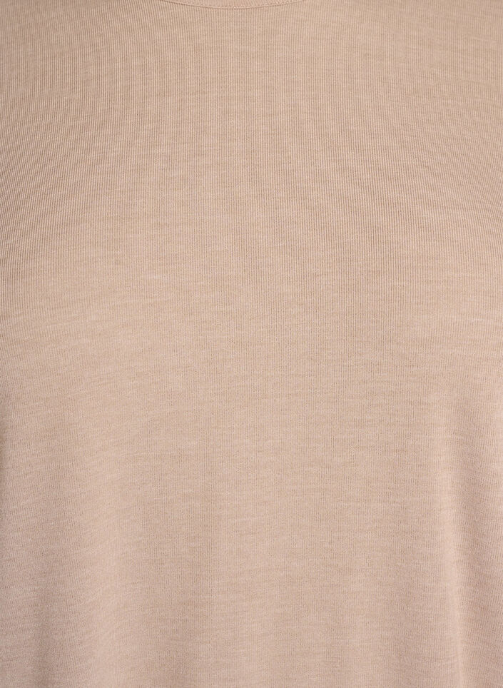 Jerseybluse med 3/4 &aelig;rmer, Beige, Packshot image number 2