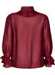 Bluse i viskose med fl&aelig;ser og lange &aelig;rmer, R&oslash;d, Packshot image number 1