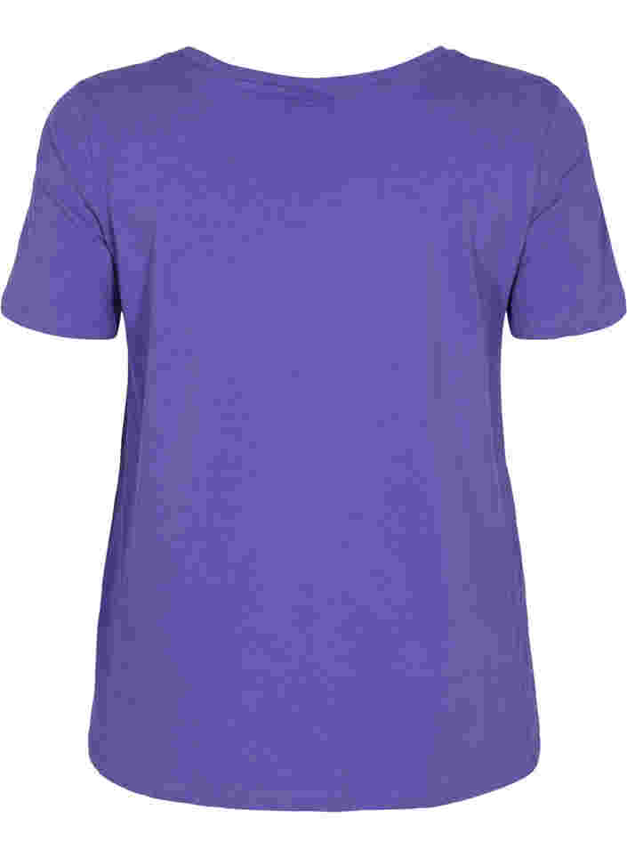 Ensfarvet basis t-shirt i bomuld, Ultra Violet, Packshot image number 1