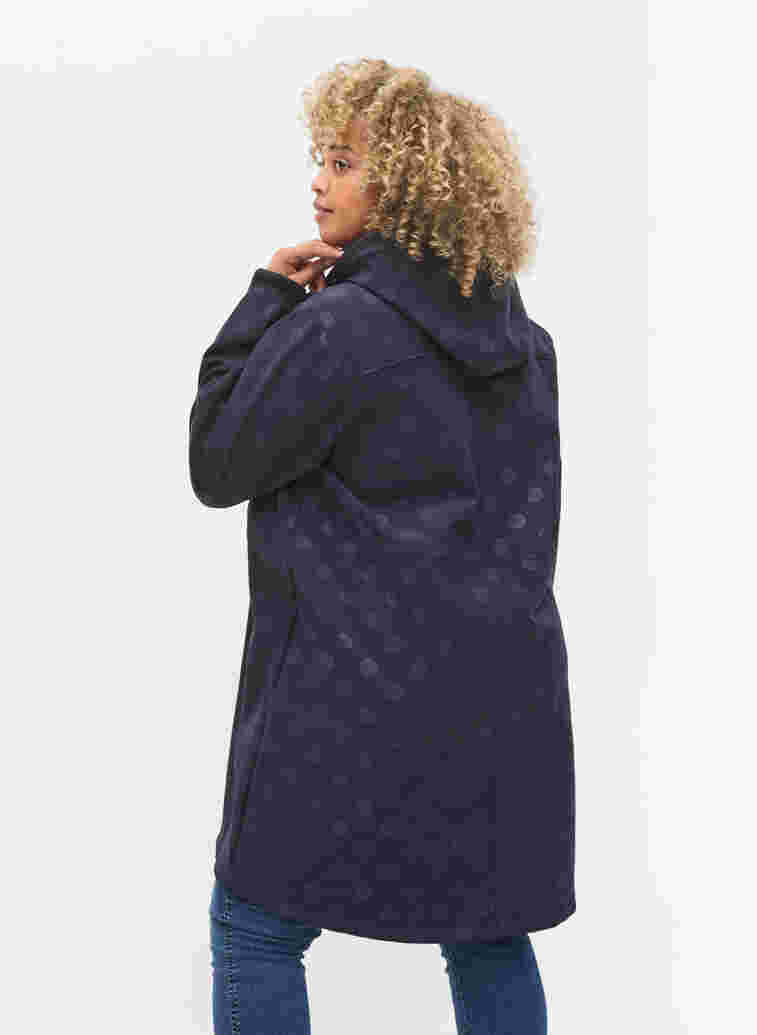 Softshell jakke med aftagelig hætte, Navy, Model image number 1