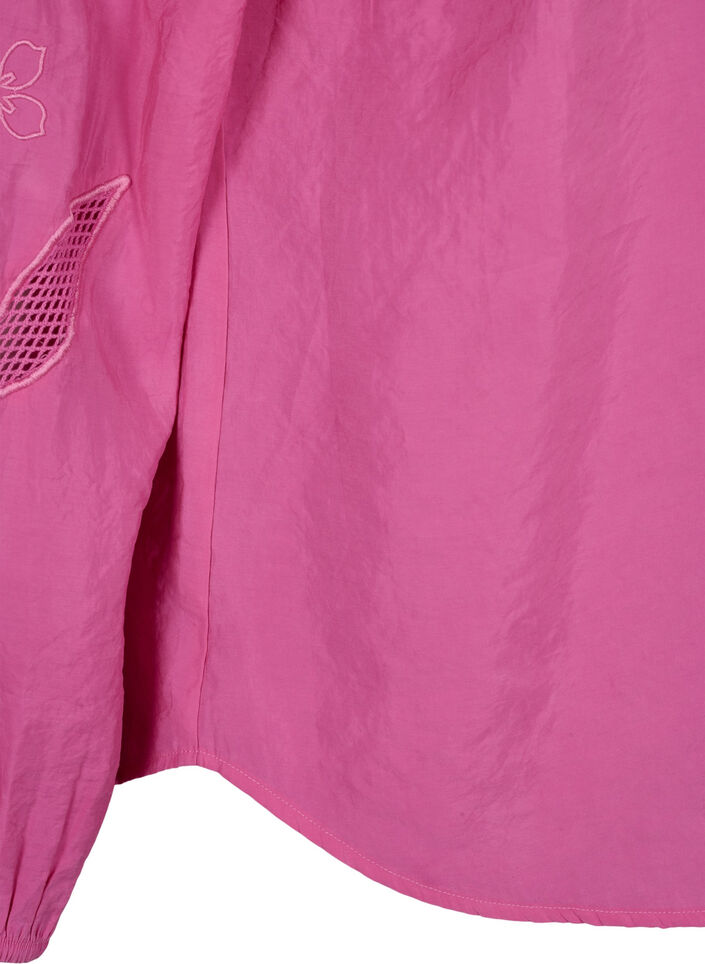 Bluse i TENCEL™ Modal med broderidetaljer, Phlox Pink, Packshot image number 4