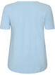 Ensfarvet basis t-shirt i bomuld, Bl&aring;, Packshot image number 1