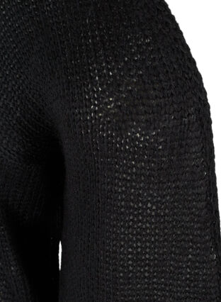 Lang strikket cardigan med glimmerkant, Black W Lurex, Packshot image number 2