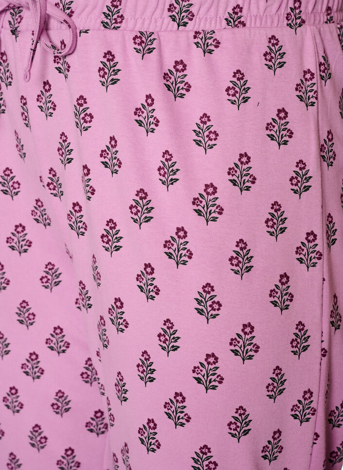 Pyjamasbukser i bomuld med h&oslash;j talje, Lyser&oslash;d, Packshot image number 2